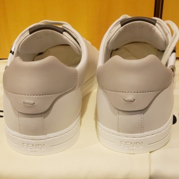 Fendi FF Logo Leather Sneakers White main image 4